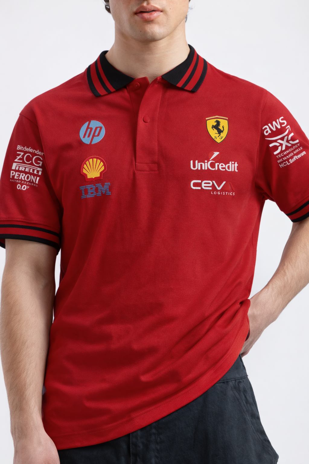 F1 Ferrari Shirt Polo  Laclerc & Hamilton