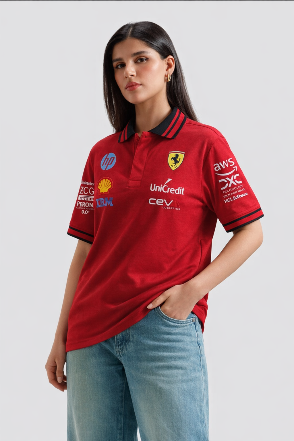 F1 Ferrari Shirt Polo  Laclerc & Hamilton